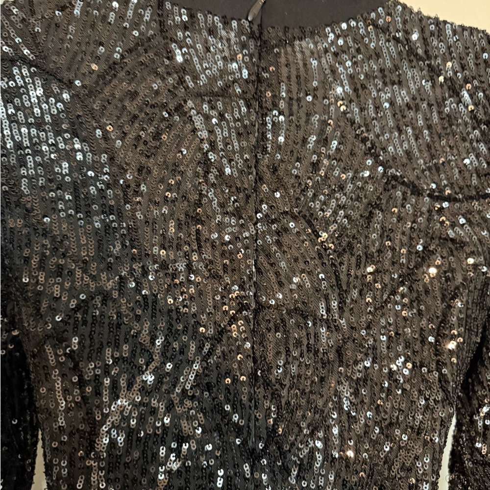 Fashion Nova Black Sequin Long Sleeve Jumpsuit size small EUC - Picture 4 of 5